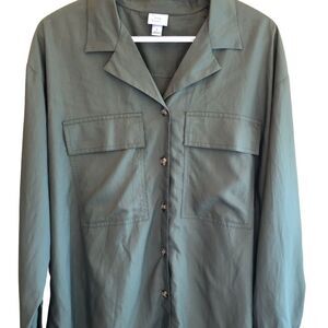 𝅺a New Day Khaki Green Long Sleeve Shirt EUC